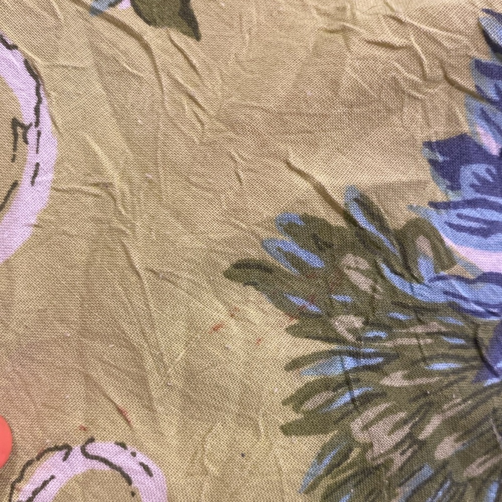 Vintage Point Zero Floral Sequin A-Line Skirt Size 15/16 Green Blue - Picture 6 of 8